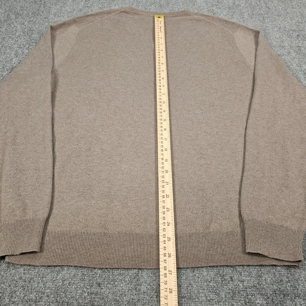 J Crew Mercantile Mens Merino Wool Blend Sweater Tan V Neck Pullover XL